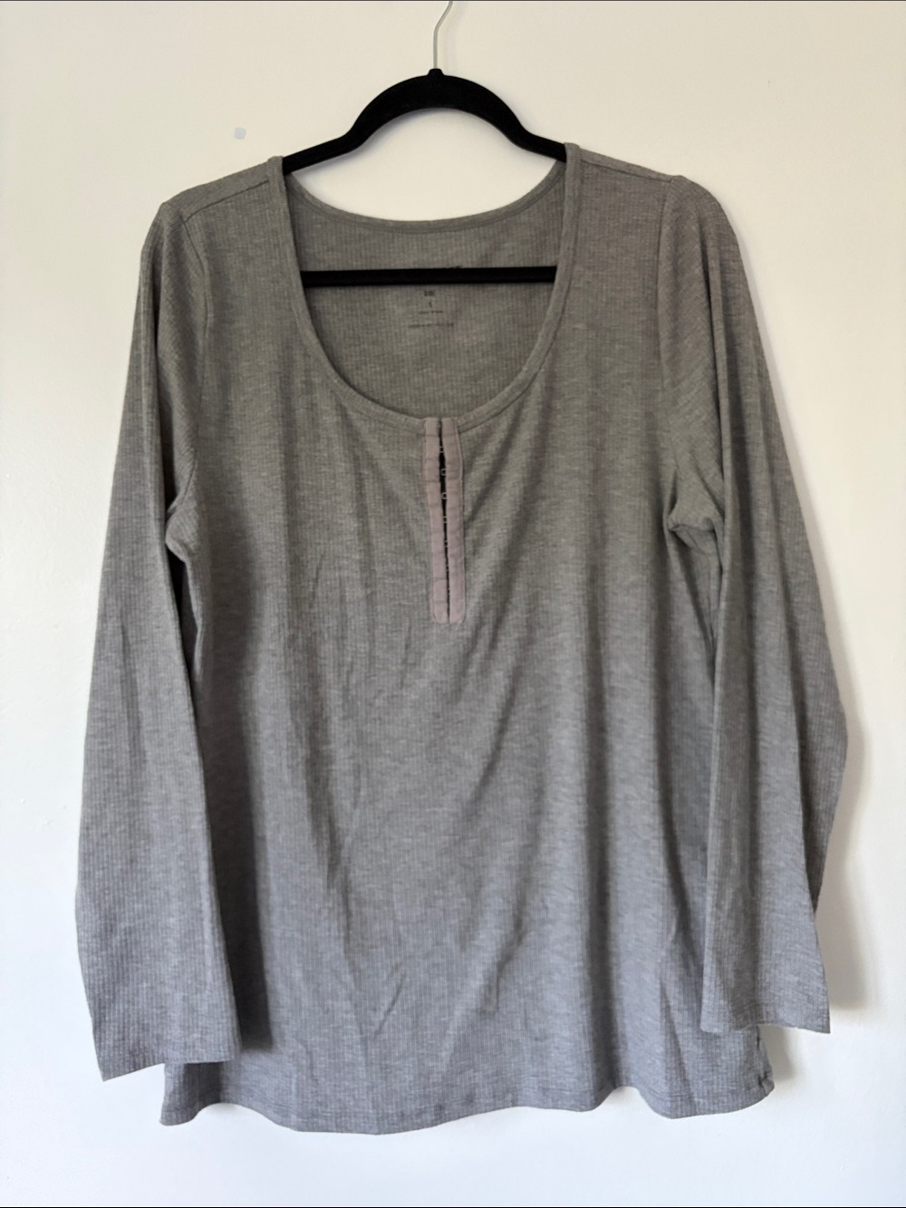 Torrid Women's Scoop Neck Ribbed Long Sleeve Top Gray Size 1